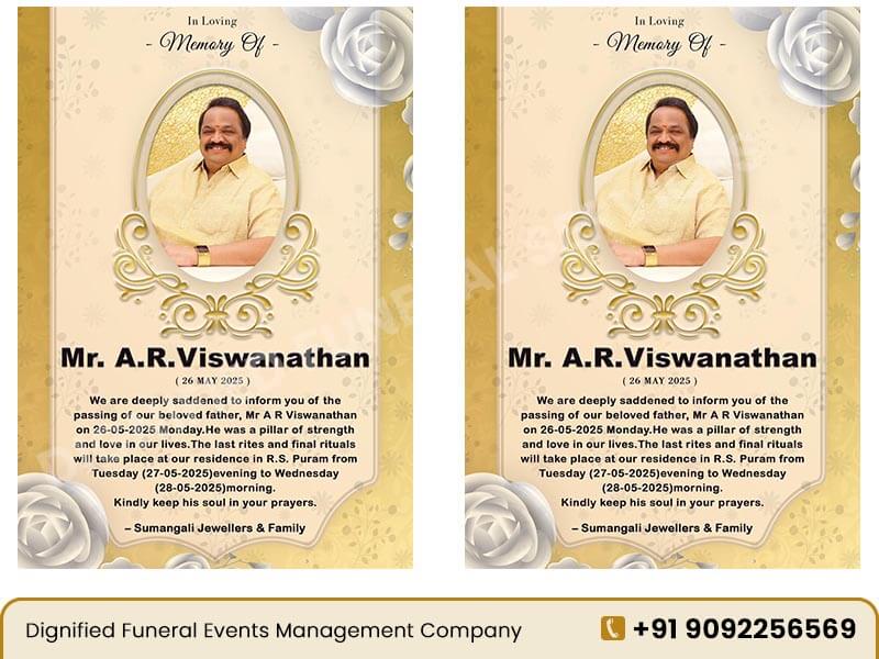 Obituary Services Coimbatore